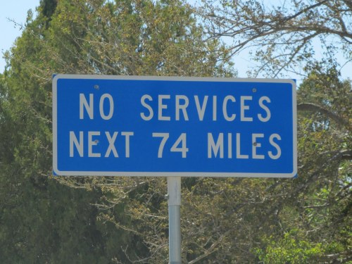No services 74 mi