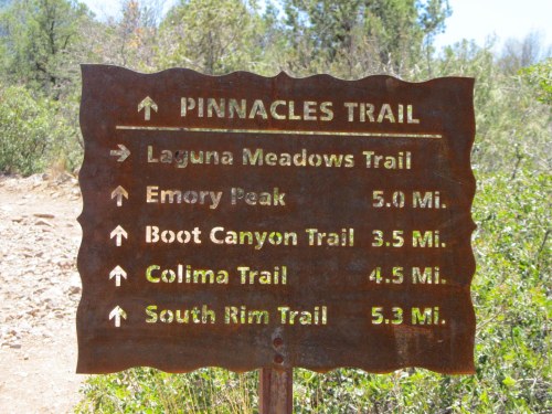 Pinnacles Trail Sign